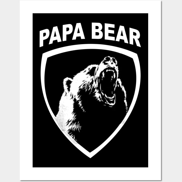 Papa Bear Fathers Day Gifts Wall Art by gotravele store